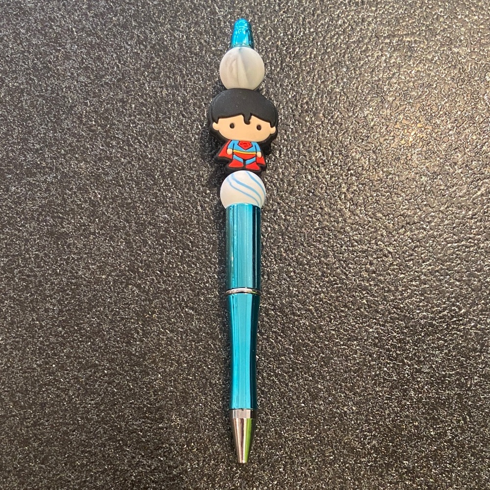 🍭Superman beadable Metallic blue pen